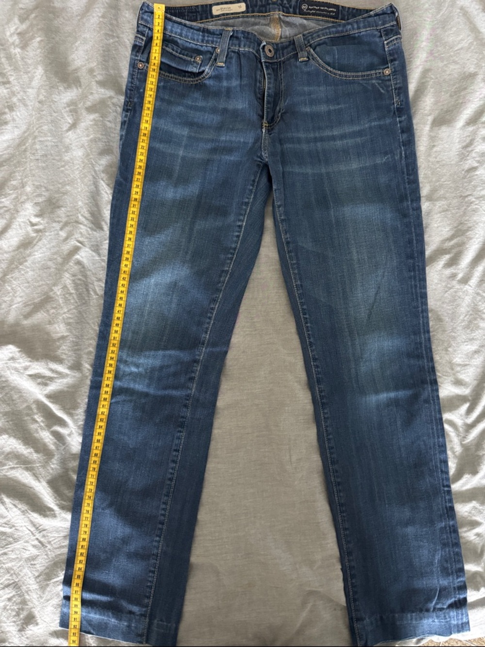 Ag Adriano Goldschmied Blue Straight-Leg Jeans